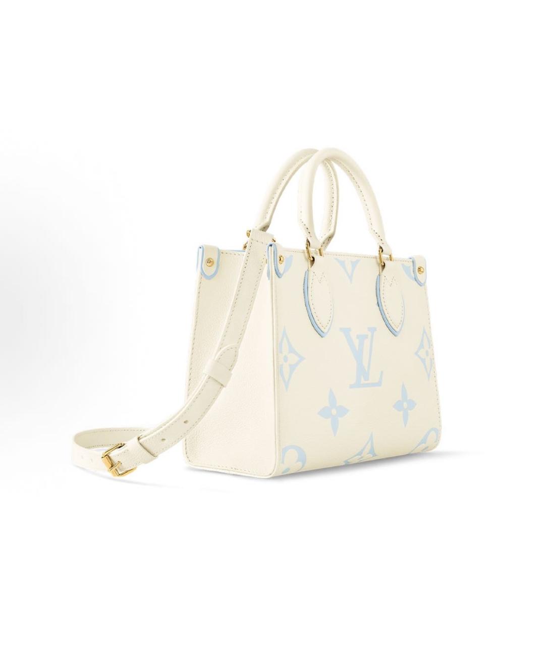 LOUIS VUITTON Бежевая кожаная сумка тоут, фото 2