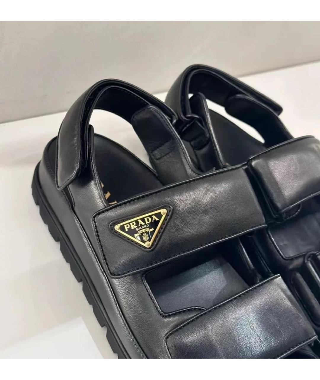 PRADA Черные кожаные сандалии, фото 6