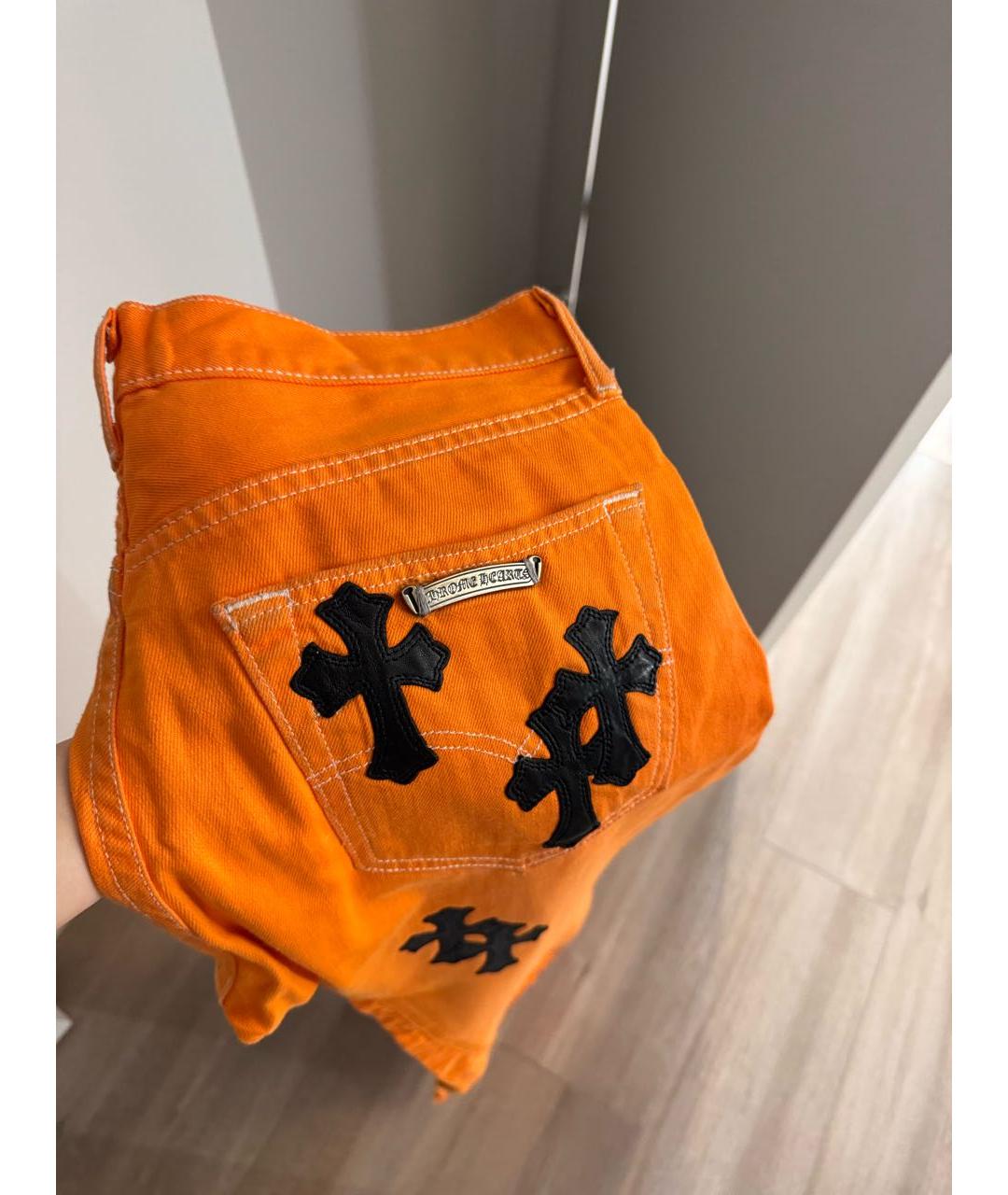 CHROME HEARTS Оранжевое хлопковые джинсы, фото 6
