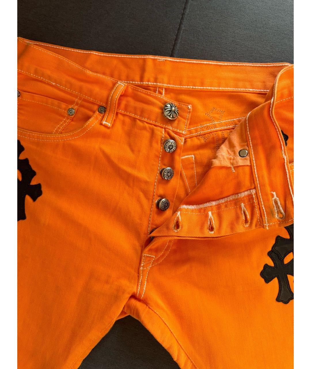 CHROME HEARTS Оранжевое хлопковые джинсы, фото 5