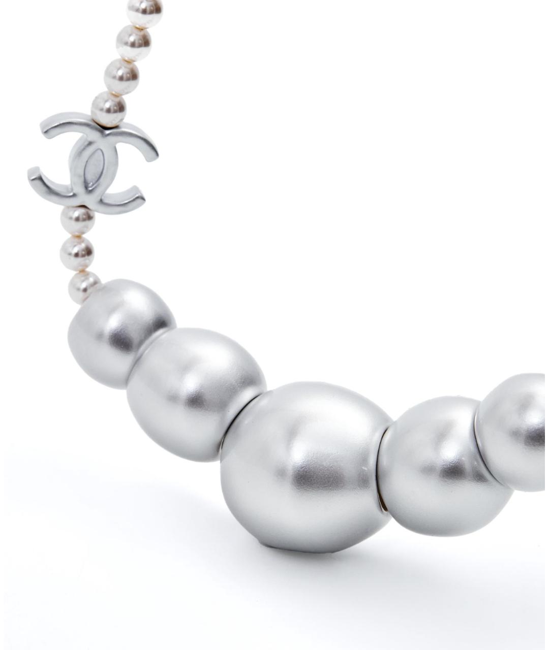 CHANEL Серебряное металлическое колье, фото 4