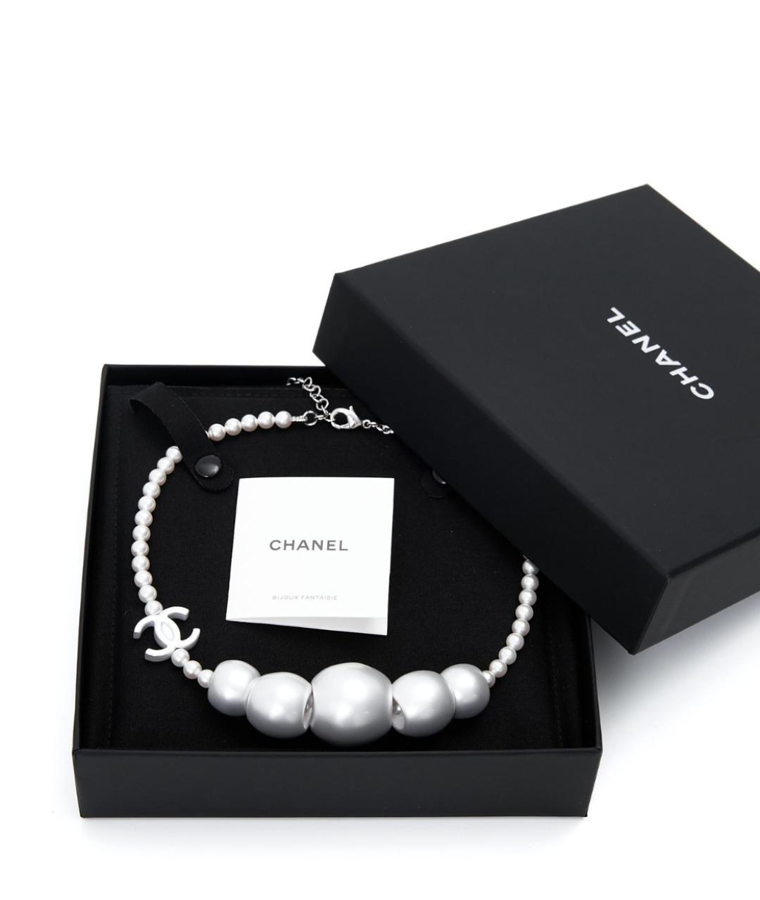 CHANEL Серебряное металлическое колье, фото 2