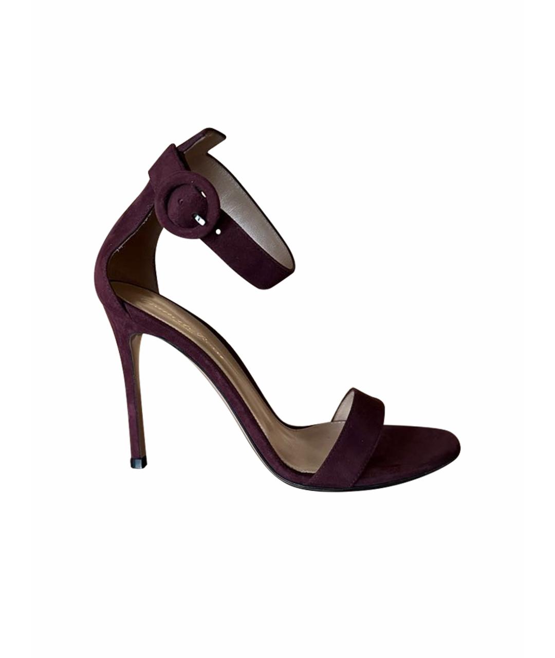 GIANVITO ROSSI Бордовые босоножки, фото 1