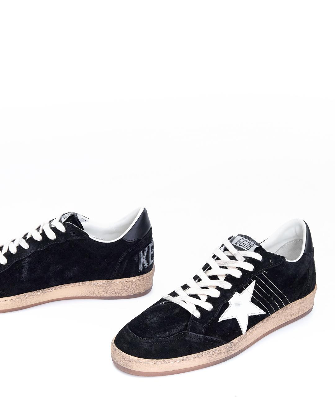 GOLDEN GOOSE DELUXE BRAND Черные замшевые низкие кроссовки / кеды, фото 8