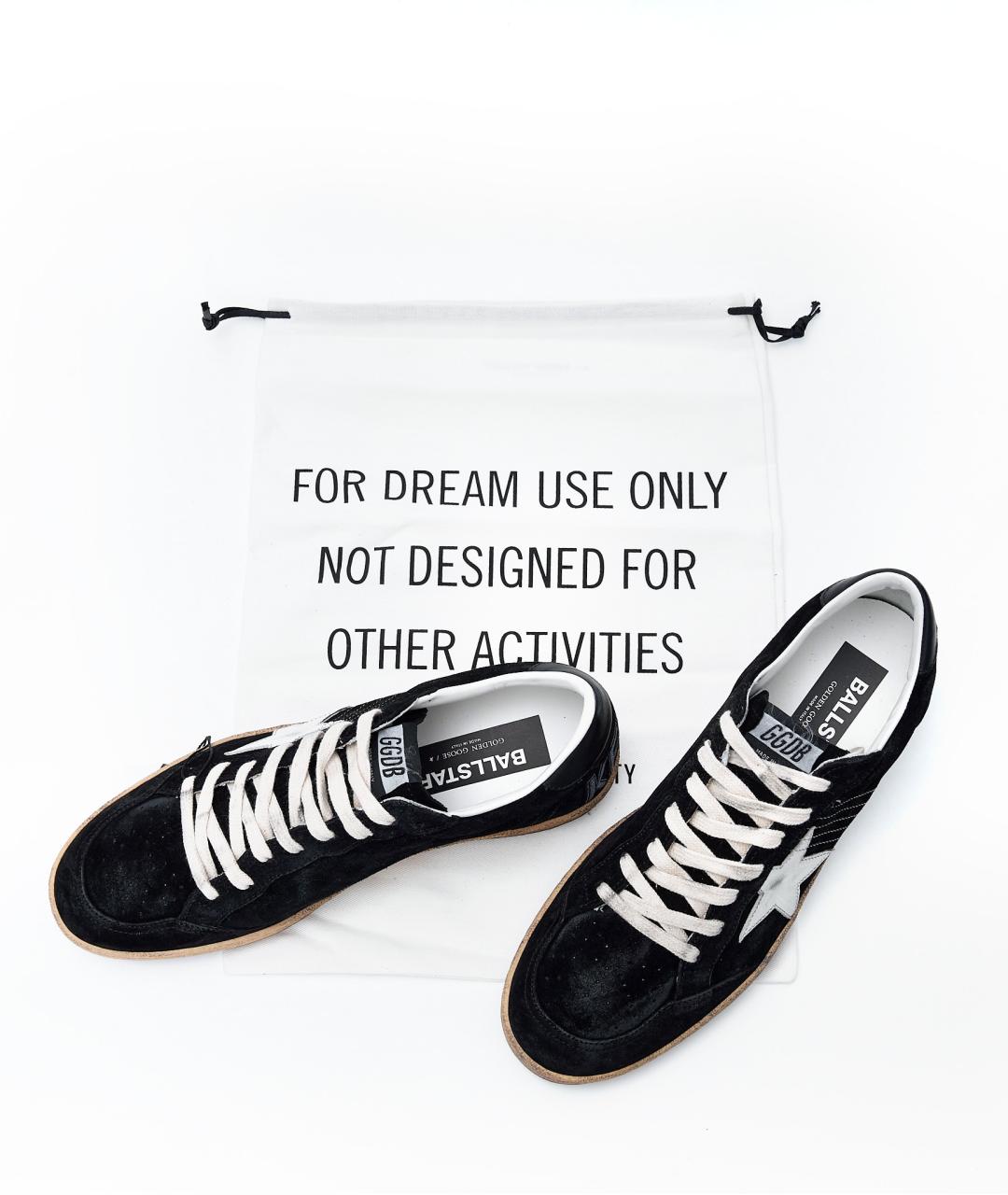 GOLDEN GOOSE DELUXE BRAND Черные замшевые низкие кроссовки / кеды, фото 3