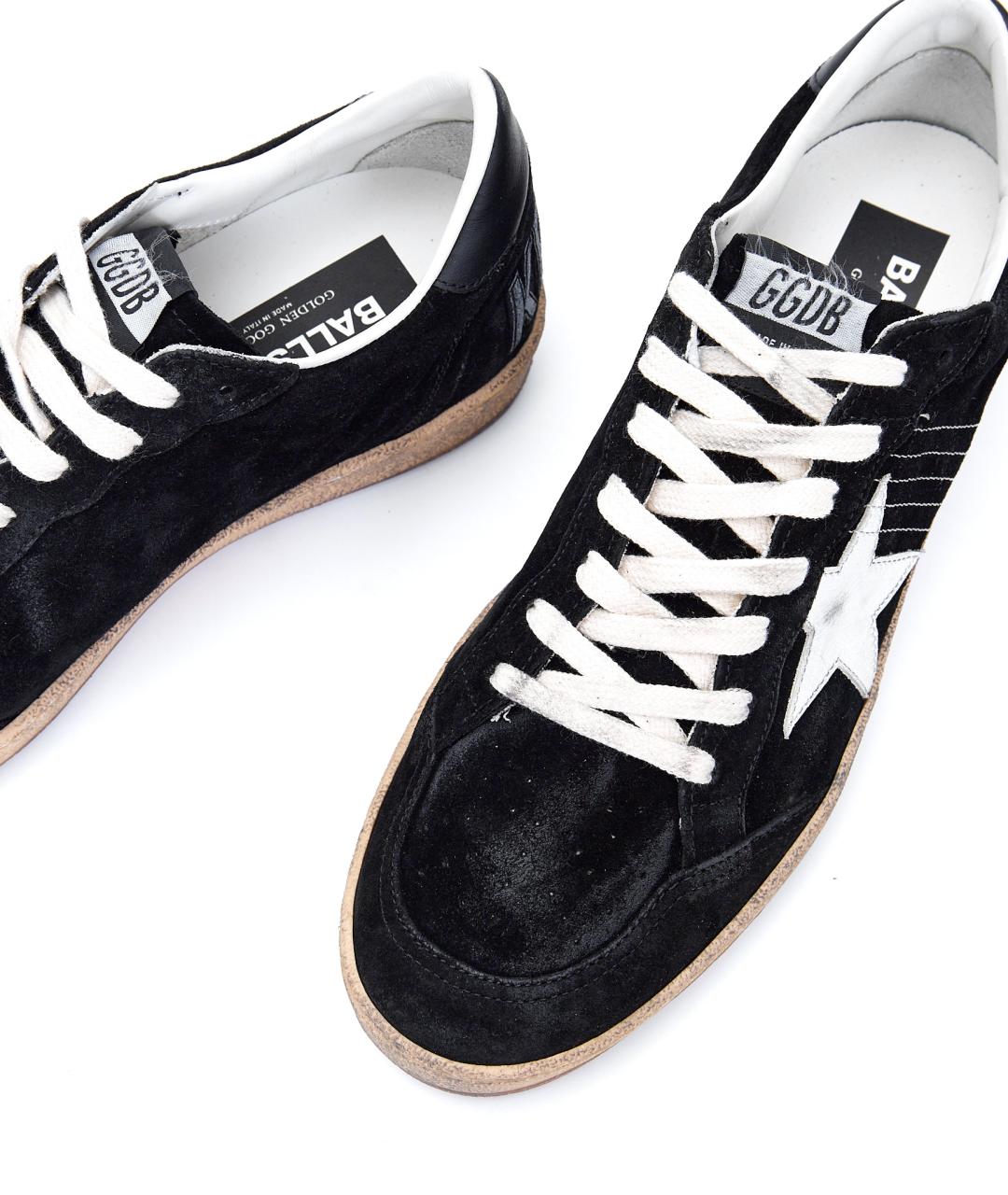 GOLDEN GOOSE DELUXE BRAND Черные замшевые низкие кроссовки / кеды, фото 5