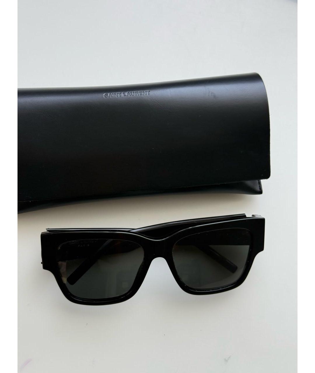 SAINT LAURENT Черные пластиковые солнцезащитные очки, фото 6
