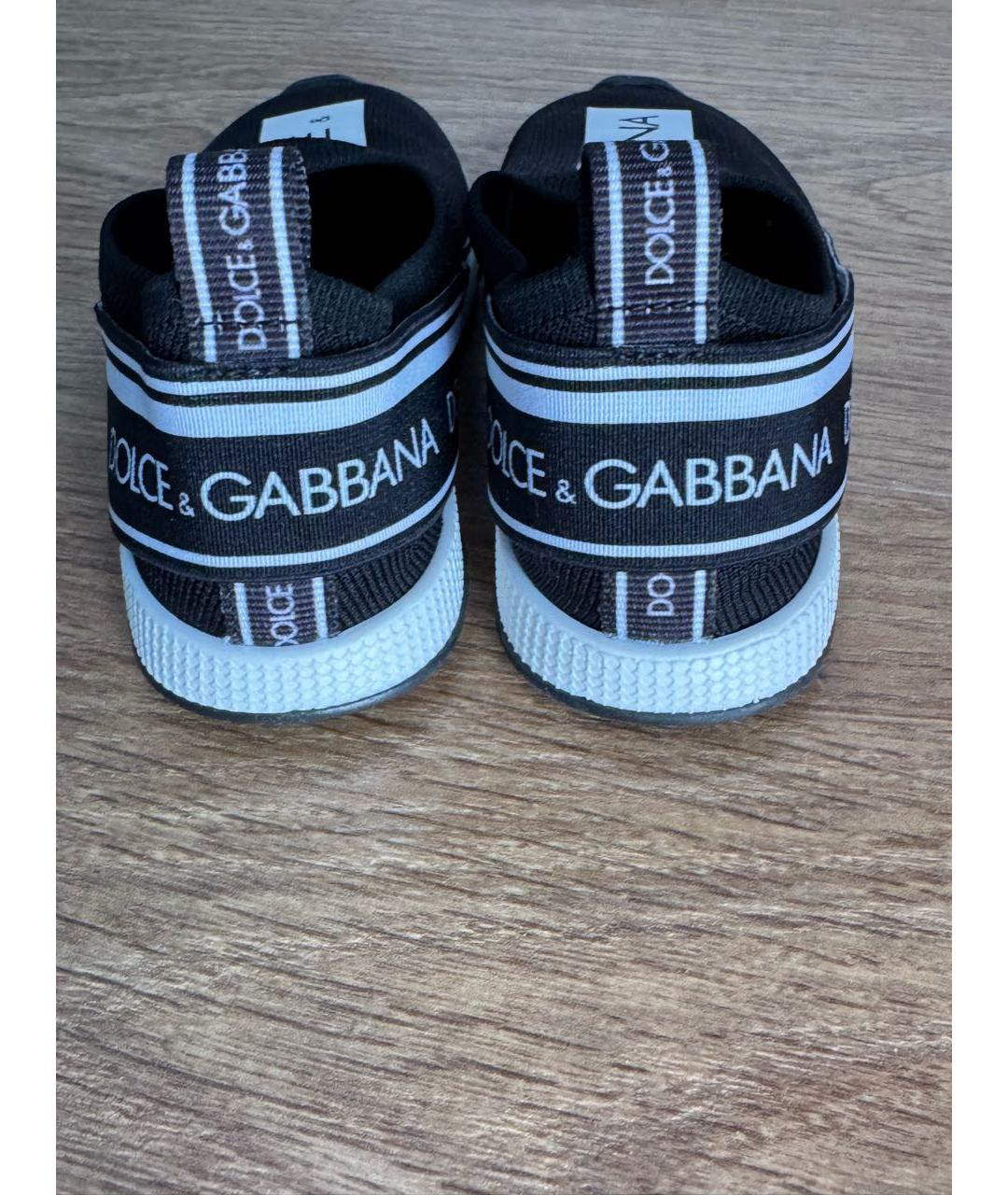 DOLCE&GABBANA Черные текстильные кеды, фото 3
