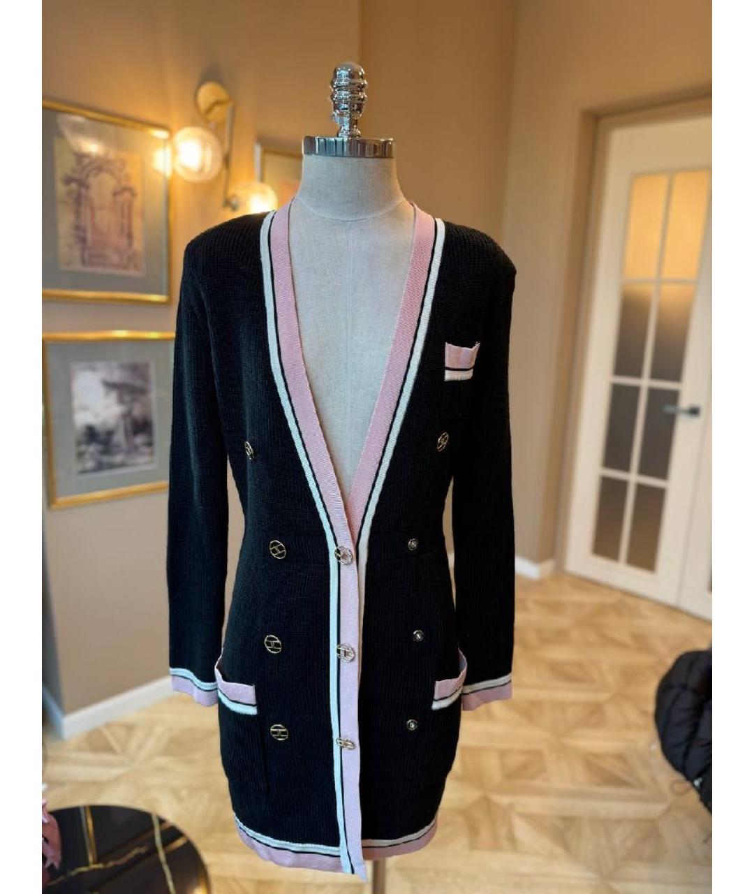 ELISABETTA FRANCHI Черное шерстяное вечернее платье, фото 10
