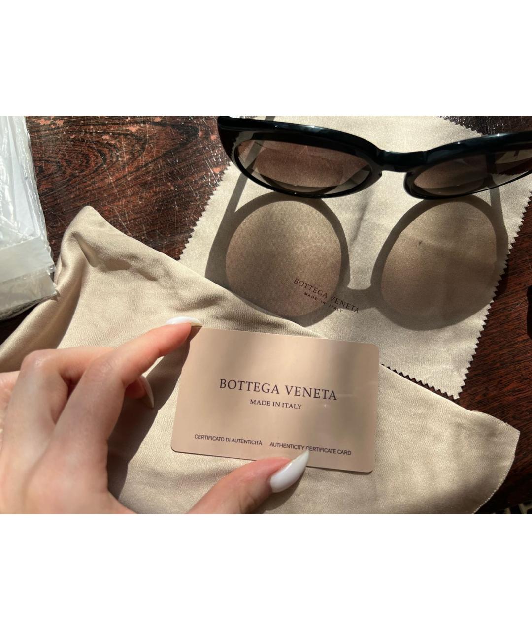BOTTEGA VENETA Коричневые пластиковые солнцезащитные очки, фото 8