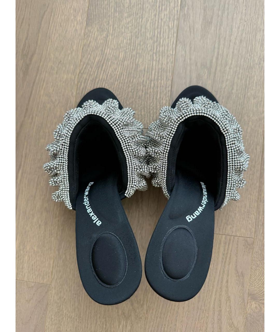 ALEXANDER WANG Черные текстильные мюли, фото 3