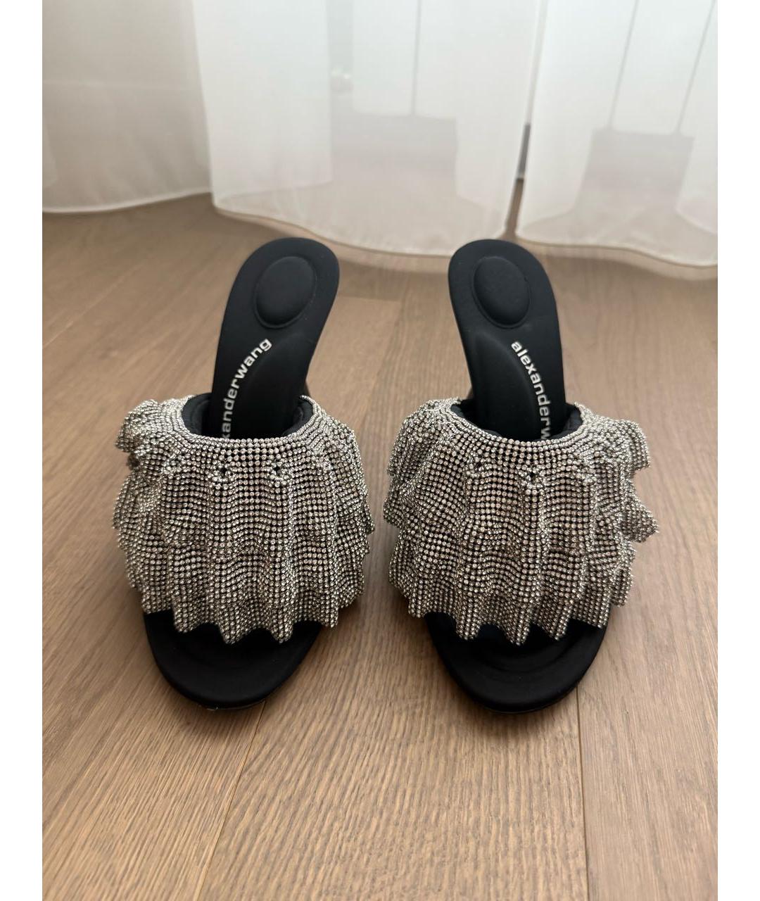 ALEXANDER WANG Черные текстильные мюли, фото 2