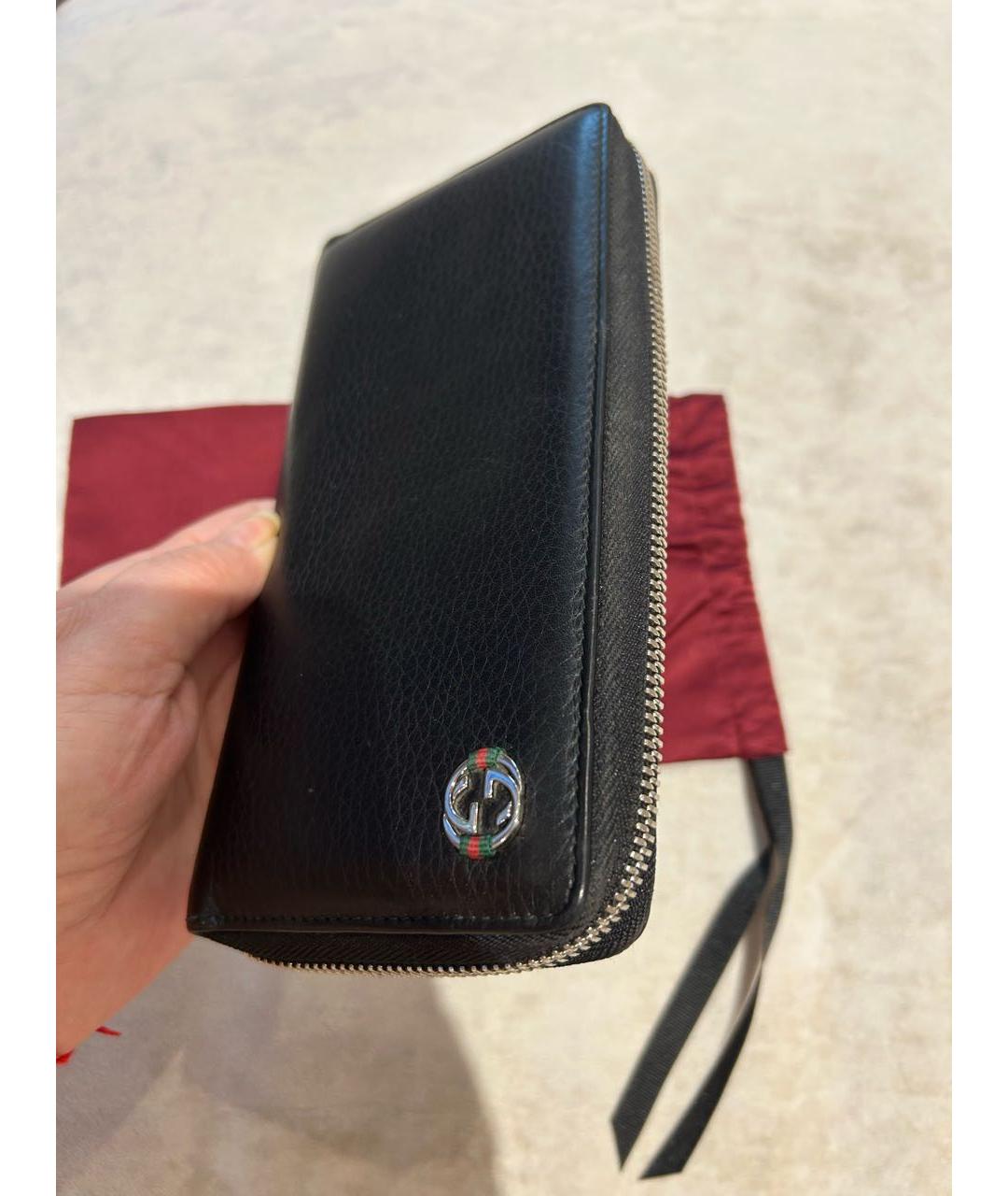 GUCCI Черный кожаный кошелек, фото 6