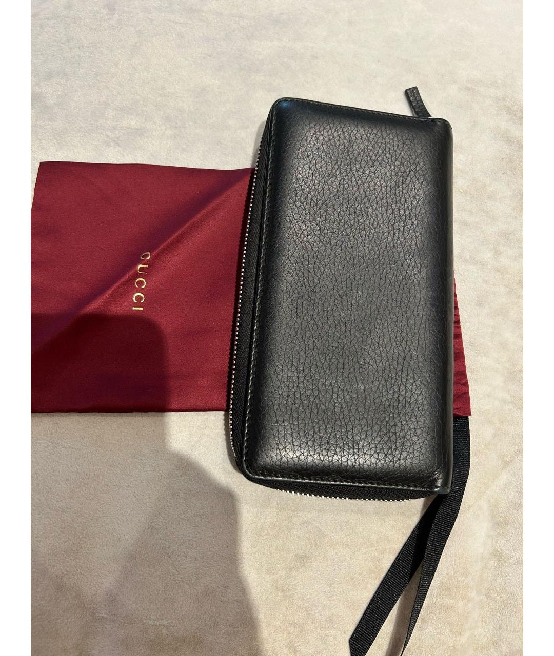 GUCCI Черный кожаный кошелек, фото 9