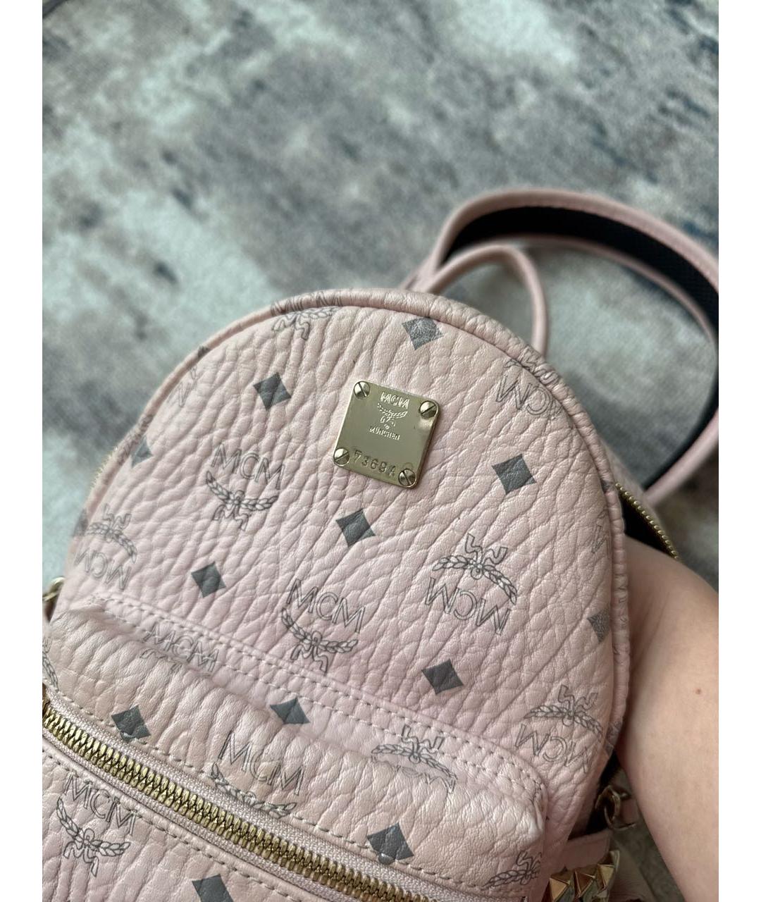 MCM Розовый рюкзак из искусственной кожи, фото 8