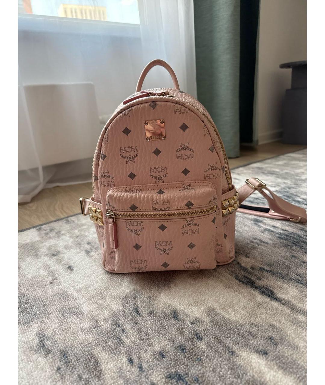 MCM Розовый рюкзак из искусственной кожи, фото 9