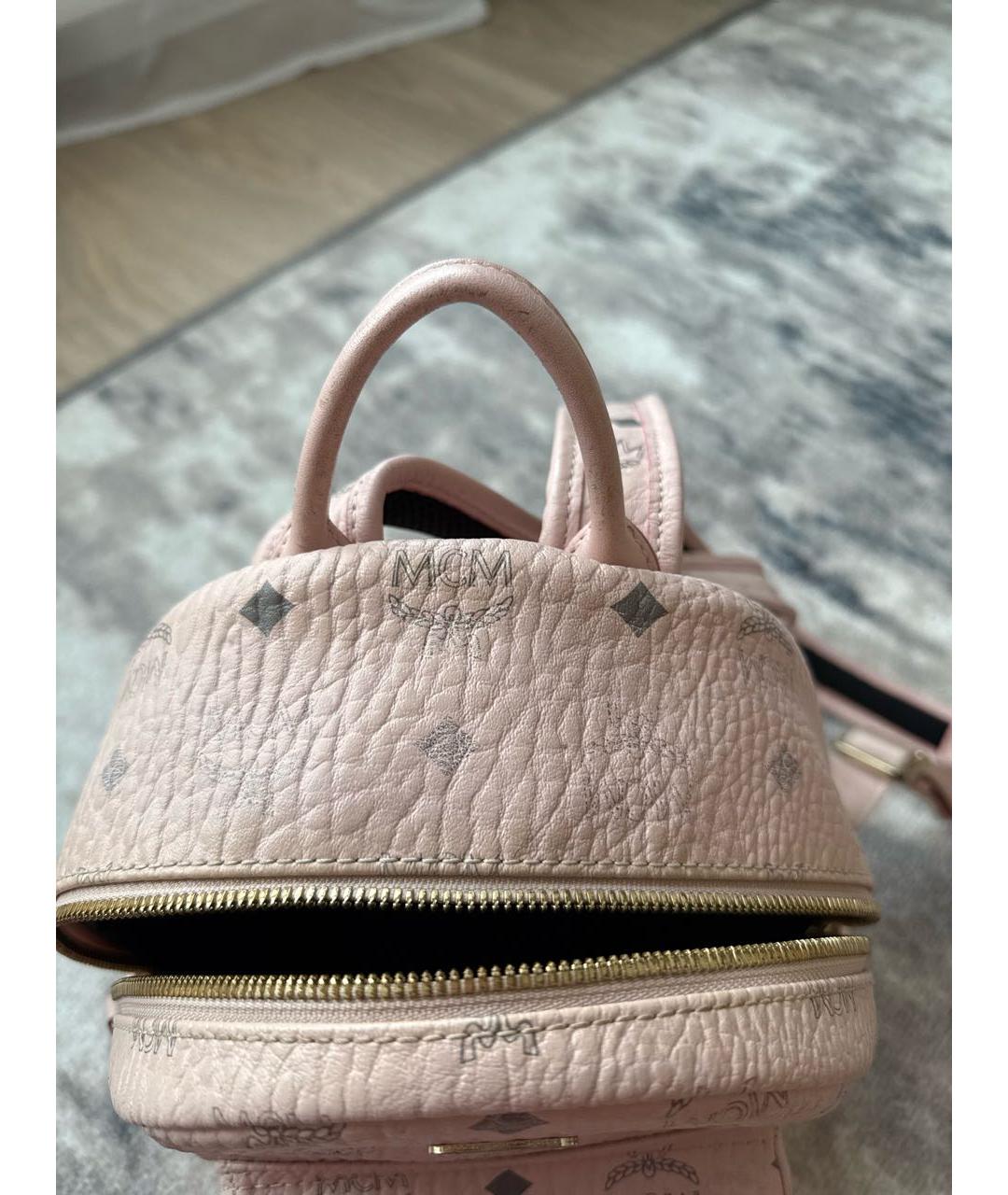 MCM Розовый рюкзак из искусственной кожи, фото 6