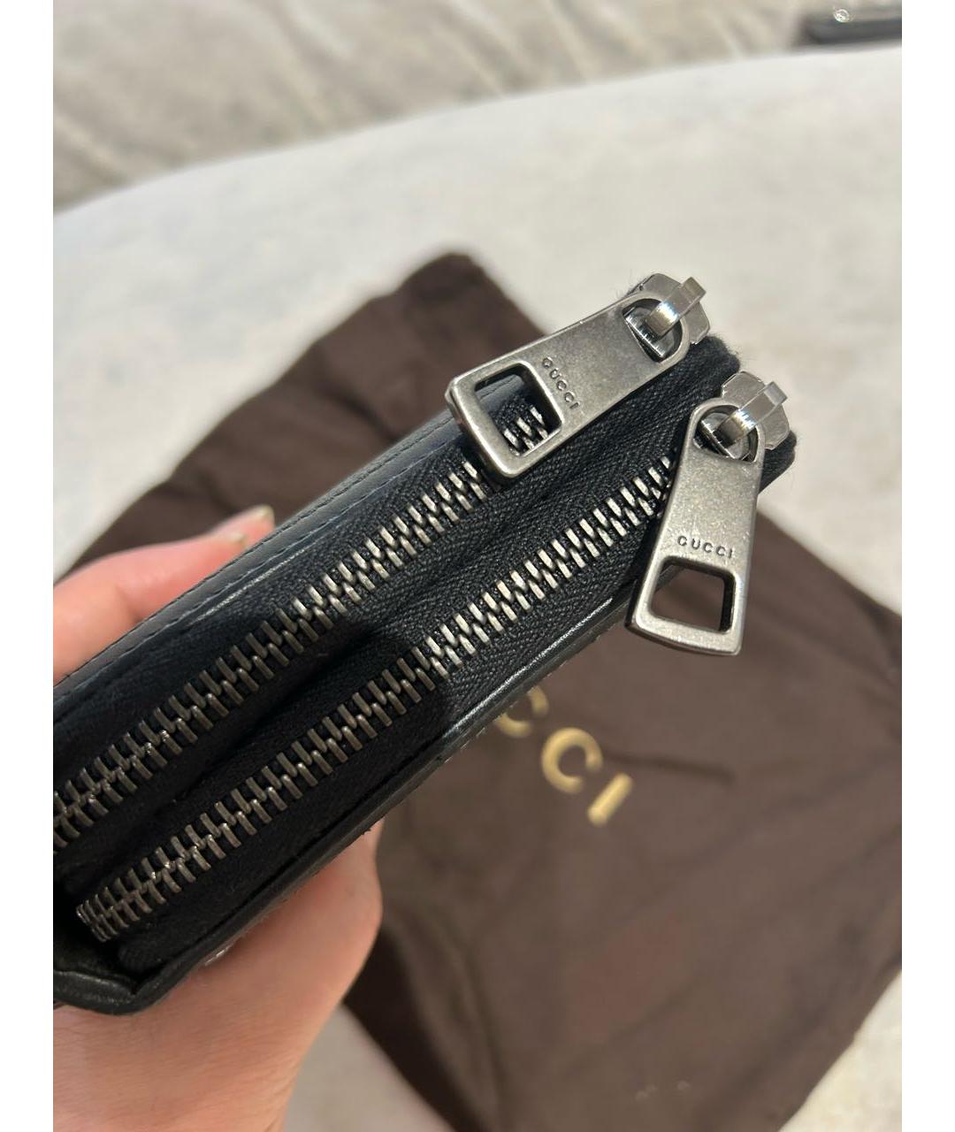GUCCI Антрацитовый кожаный кошелек, фото 8