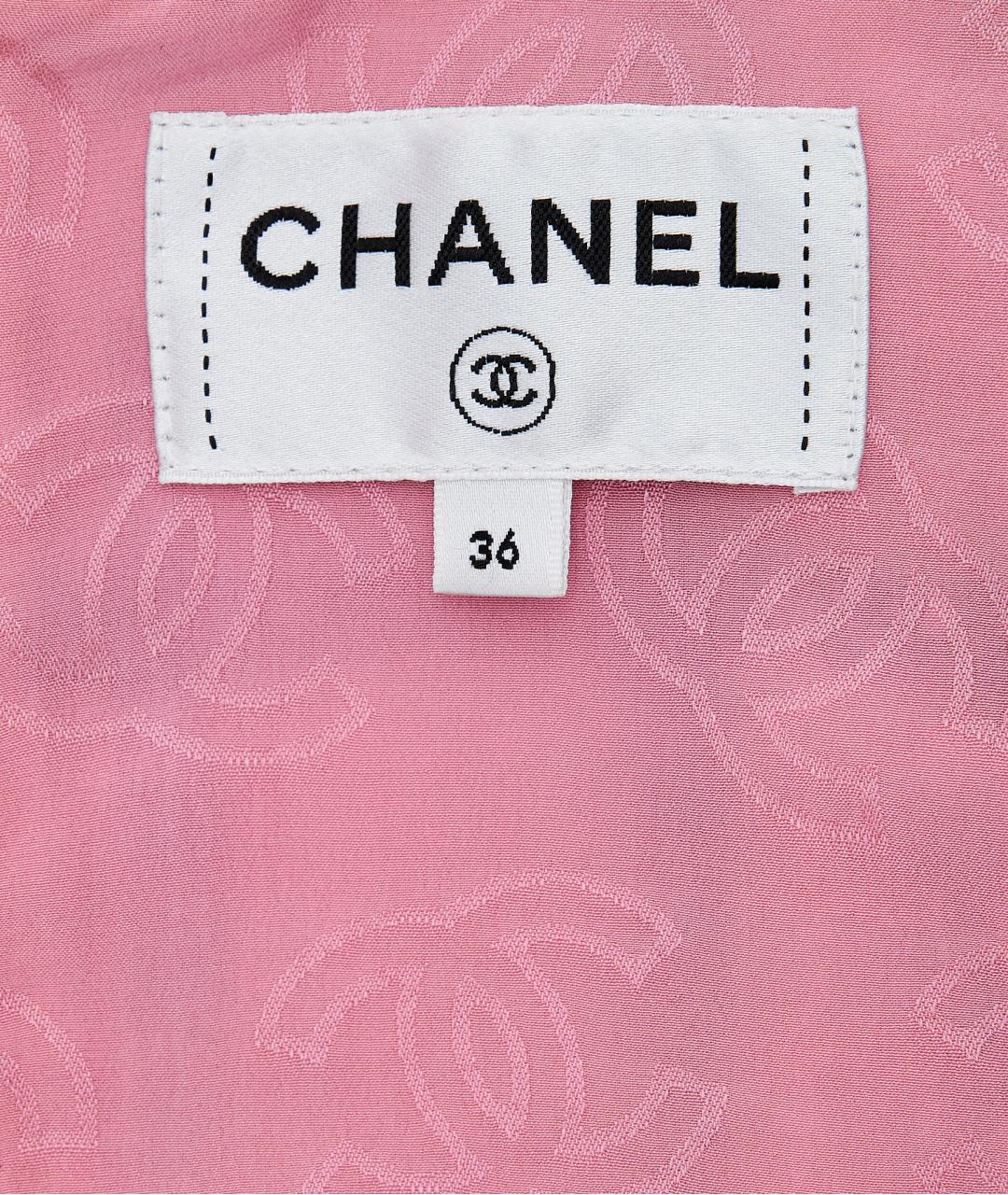 CHANEL Розовое хлопковое повседневное платье, фото 8
