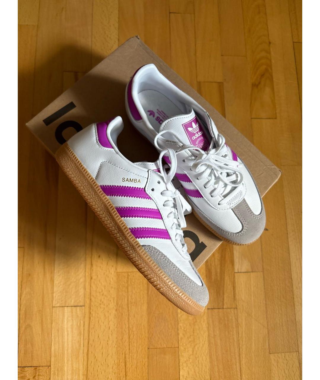 ADIDAS Белые кожаные кеды, фото 6