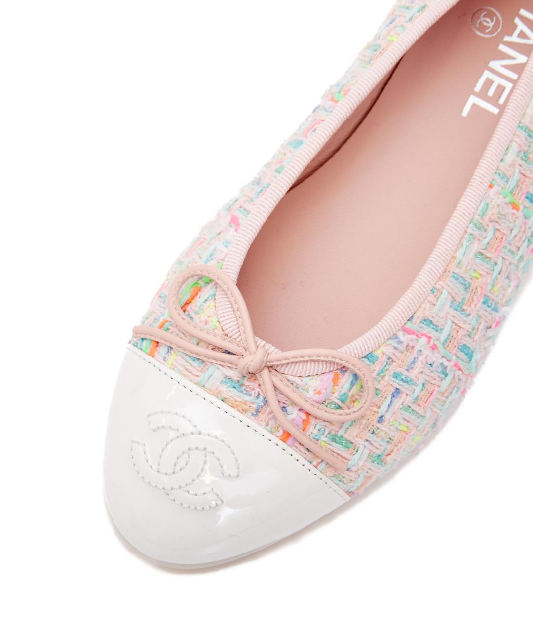 CHANEL Розовые текстильные балетки, фото 6