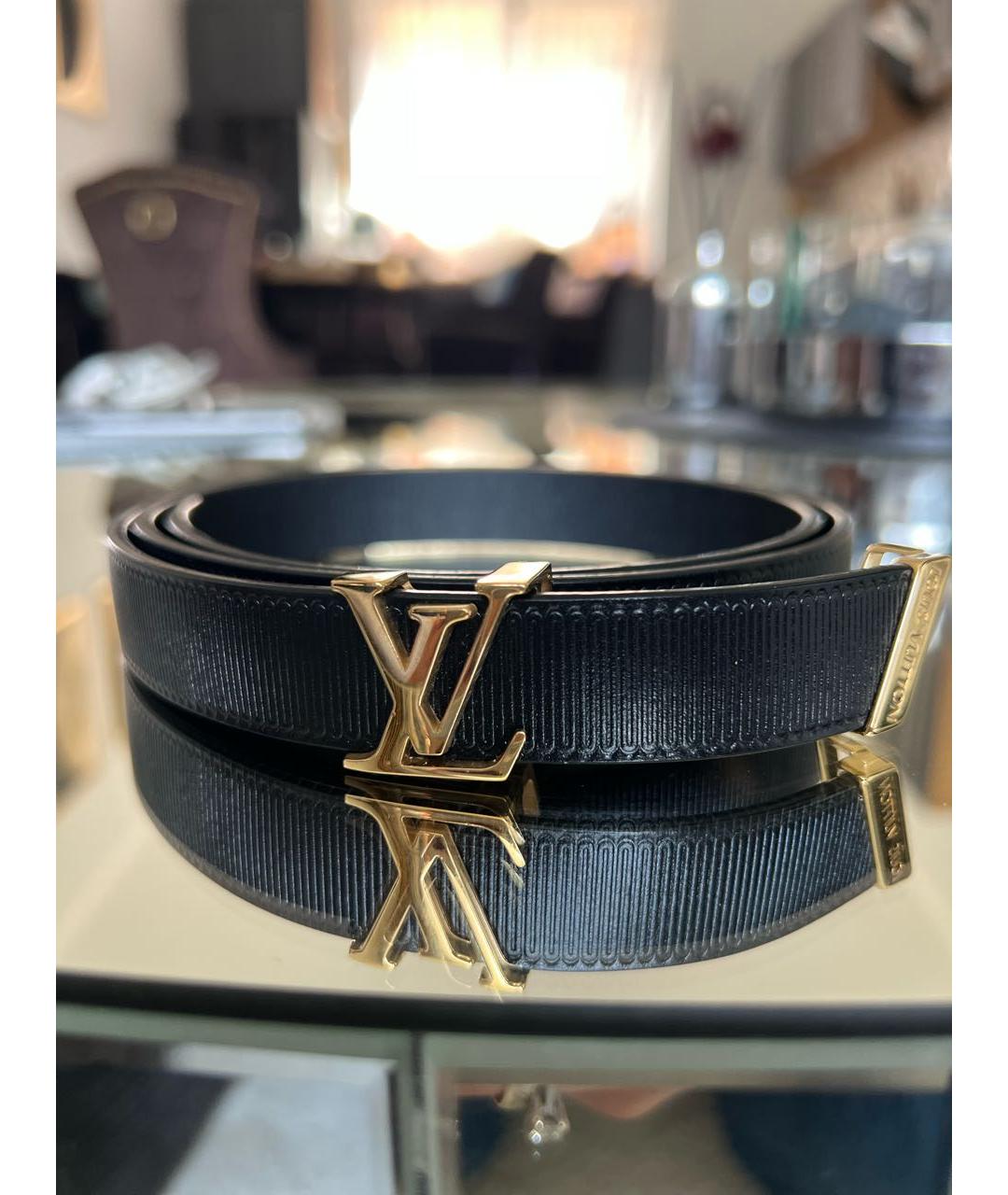 LOUIS VUITTON Черный кожаный ремень, фото 7