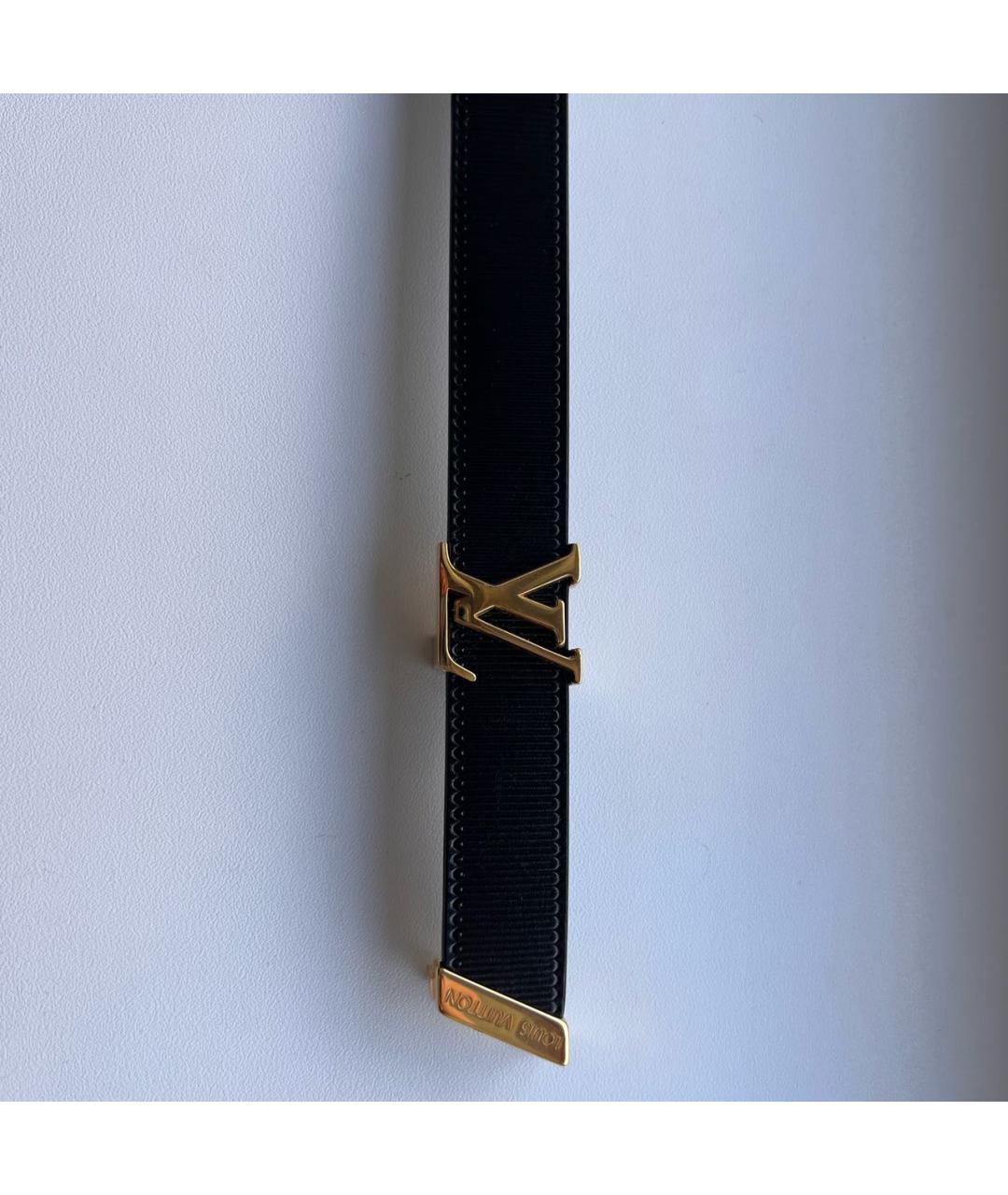 LOUIS VUITTON Черный кожаный ремень, фото 2