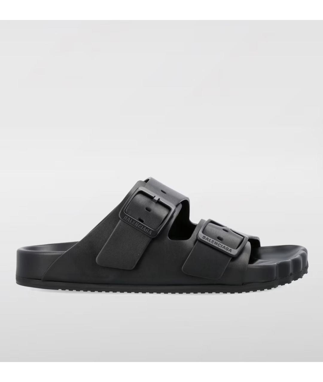 BALENCIAGA Черные кожаные сандалии, фото 5