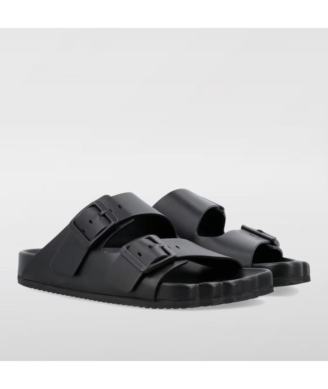 BALENCIAGA Черные кожаные сандалии, фото 2
