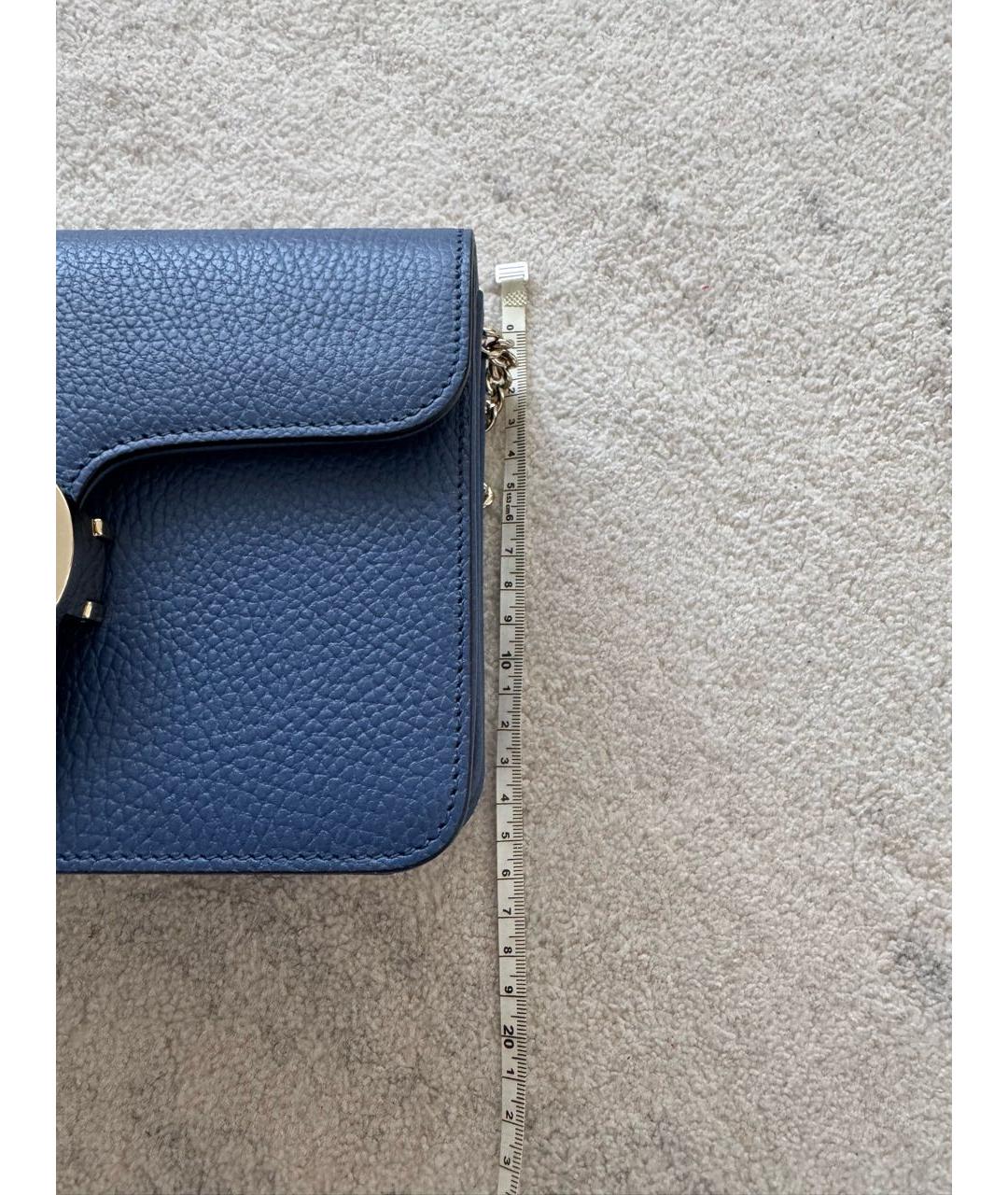 GUCCI Синяя кожаная сумка с короткими ручками, фото 6
