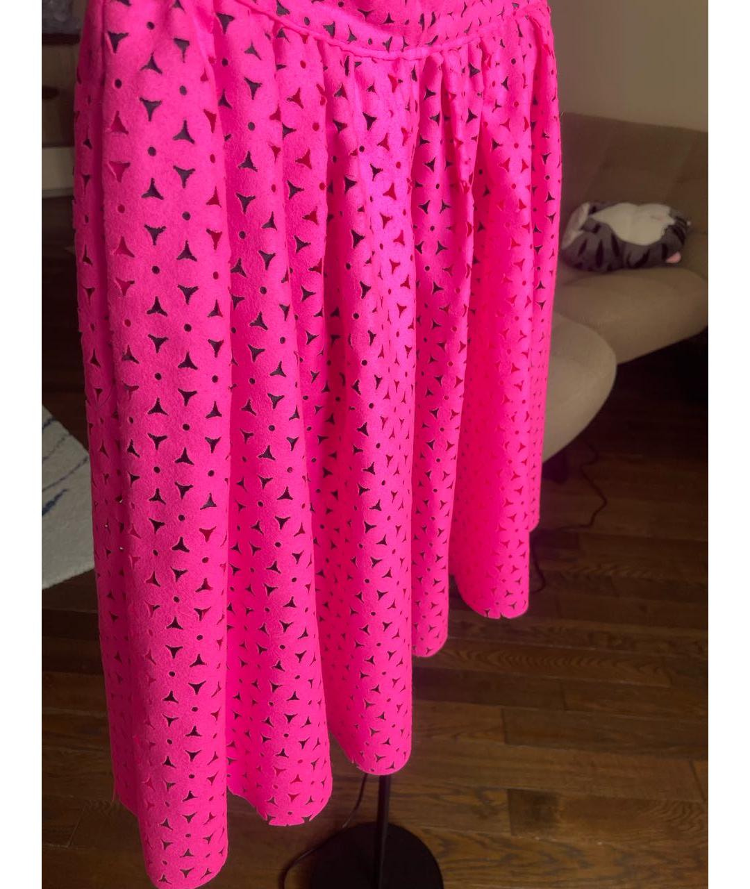 MSGM Розовая шерстяная юбка миди, фото 5
