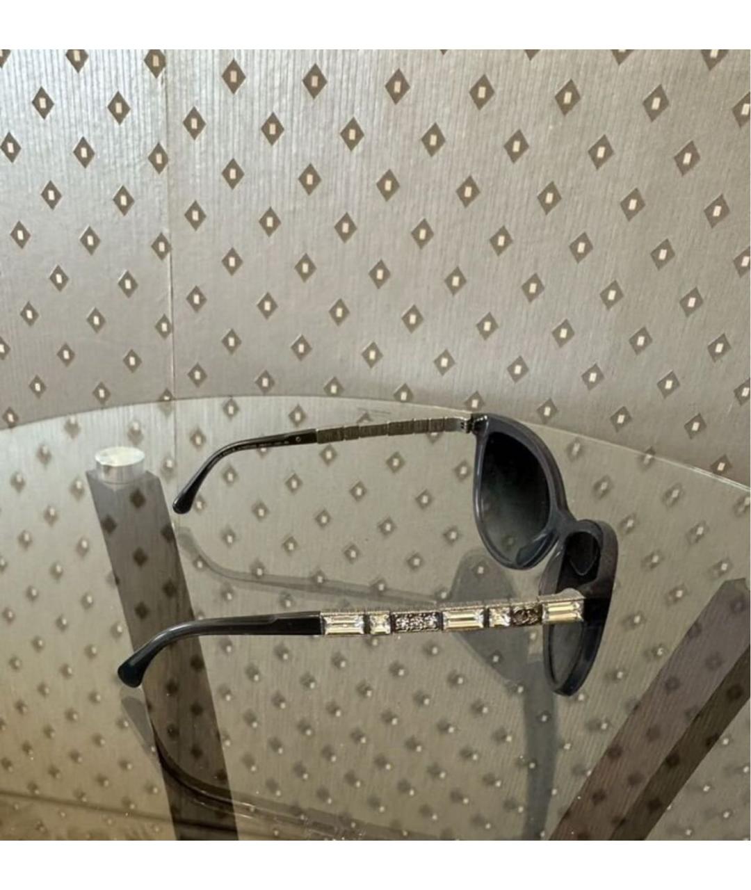 CHANEL Антрацитовые пластиковые солнцезащитные очки, фото 3