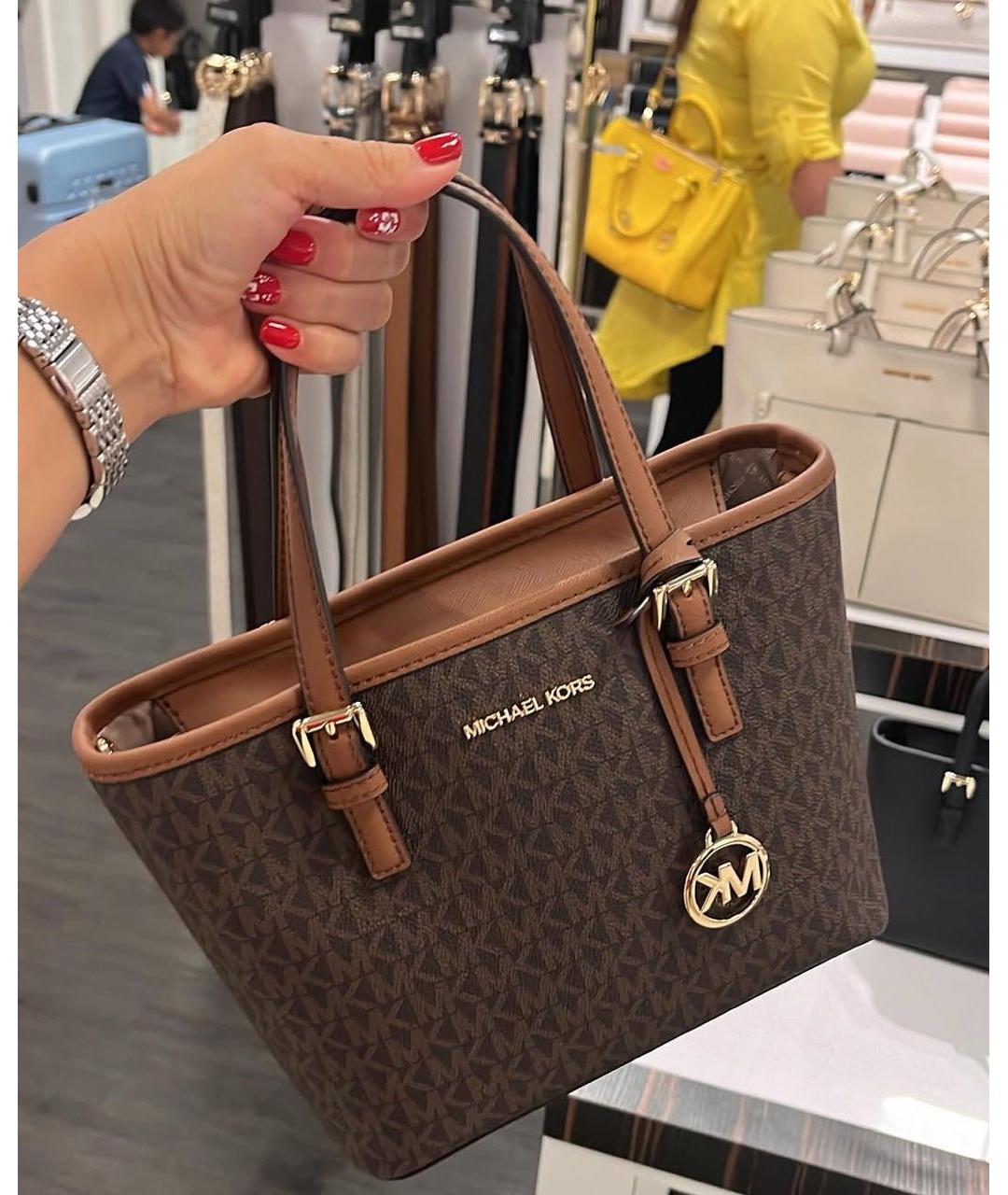 MICHAEL KORS Коричневая сумка тоут из искусственной кожи, фото 4
