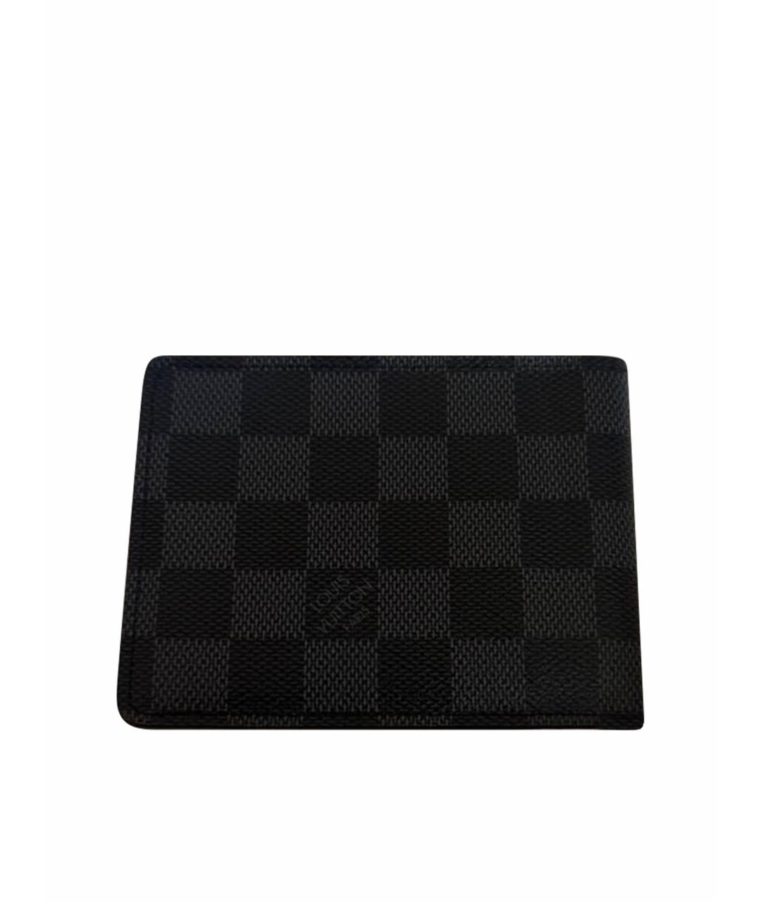LOUIS VUITTON Черный кожаный кошелек, фото 1