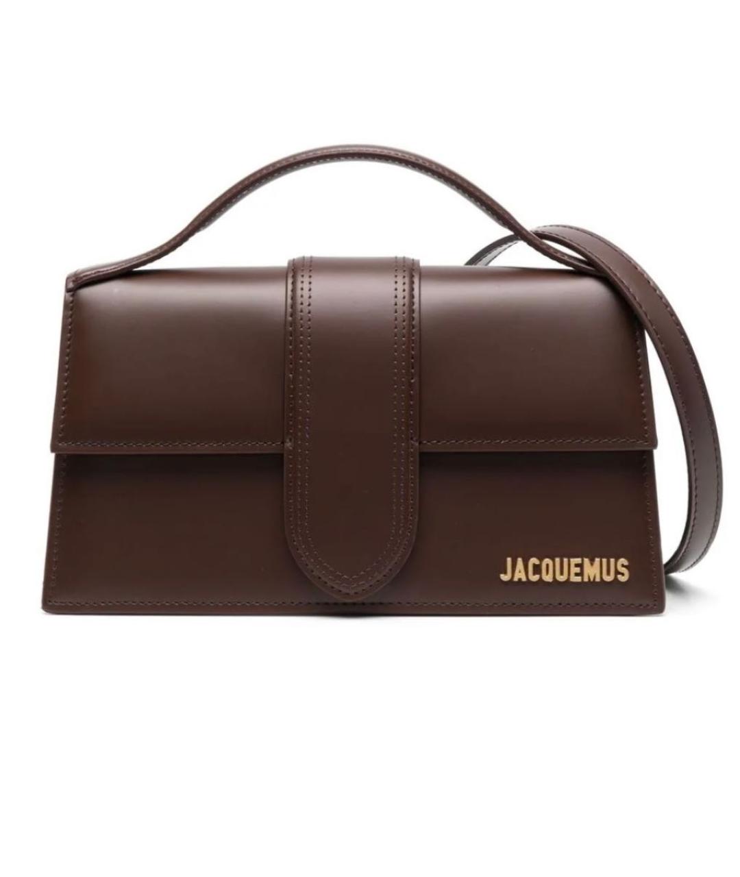 JACQUEMUS Коричневая кожаная сумка через плечо, фото 1