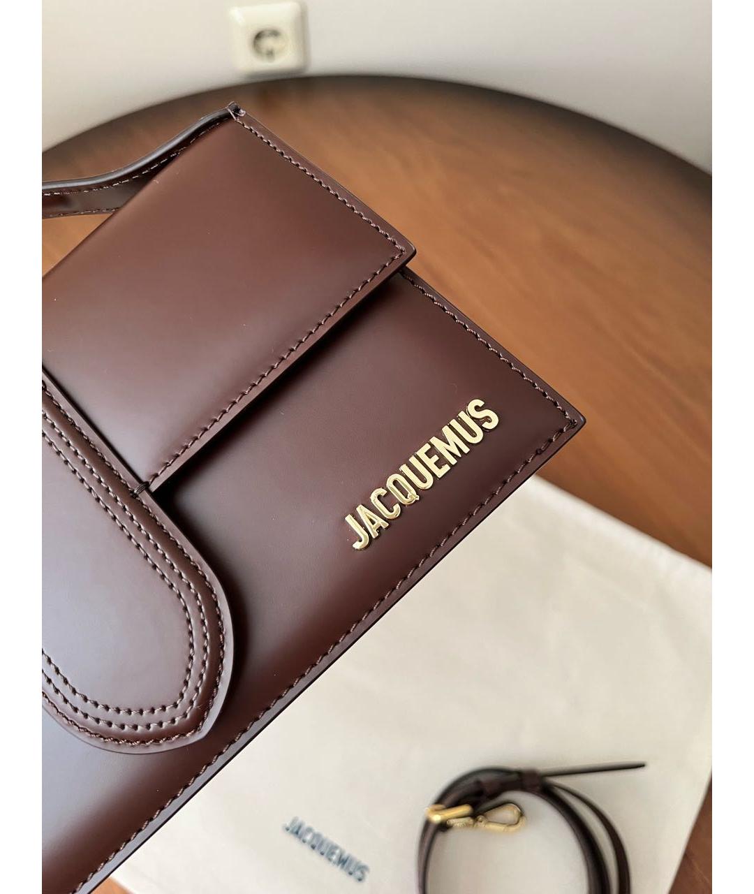 JACQUEMUS Коричневая кожаная сумка через плечо, фото 3
