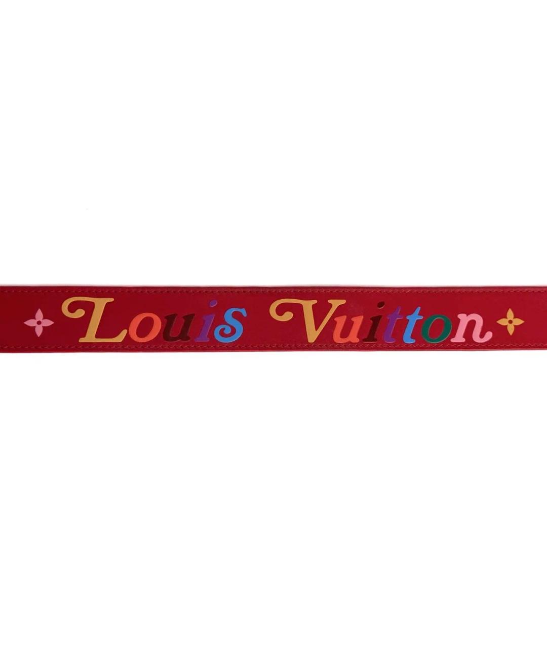 LOUIS VUITTON Красный кожаный ремень, фото 2