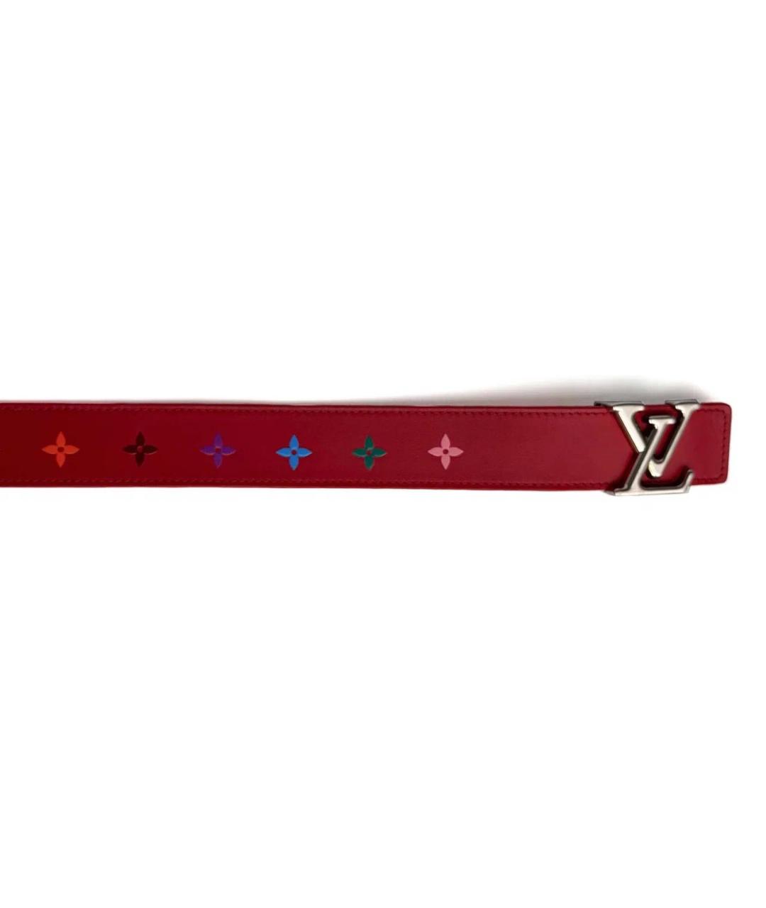 LOUIS VUITTON Красный кожаный ремень, фото 3