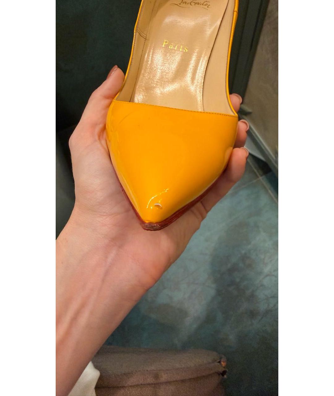 CHRISTIAN LOUBOUTIN Оранжевые туфли из лакированной кожи, фото 7