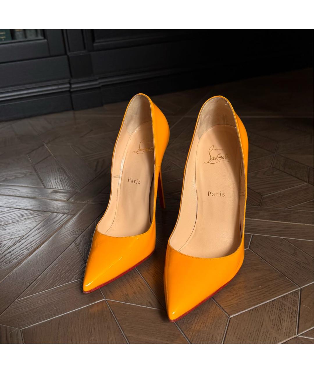 CHRISTIAN LOUBOUTIN Оранжевое туфли из лакированной кожи, фото 4