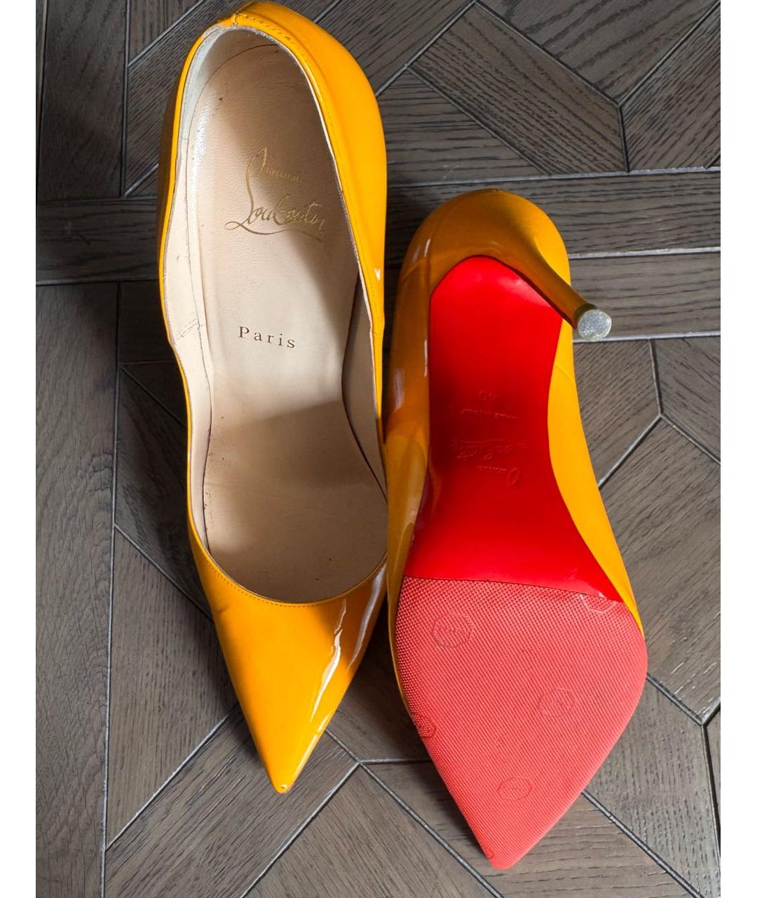 CHRISTIAN LOUBOUTIN Оранжевое туфли из лакированной кожи, фото 5