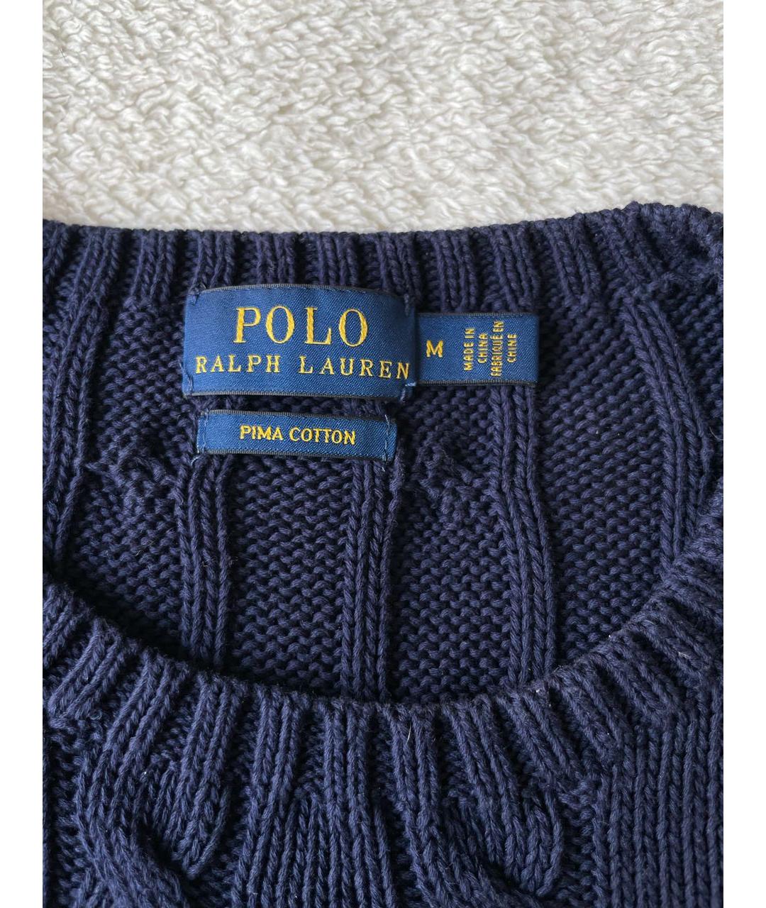 POLO RALPH LAUREN Синий хлопковый джемпер / свитер, фото 3