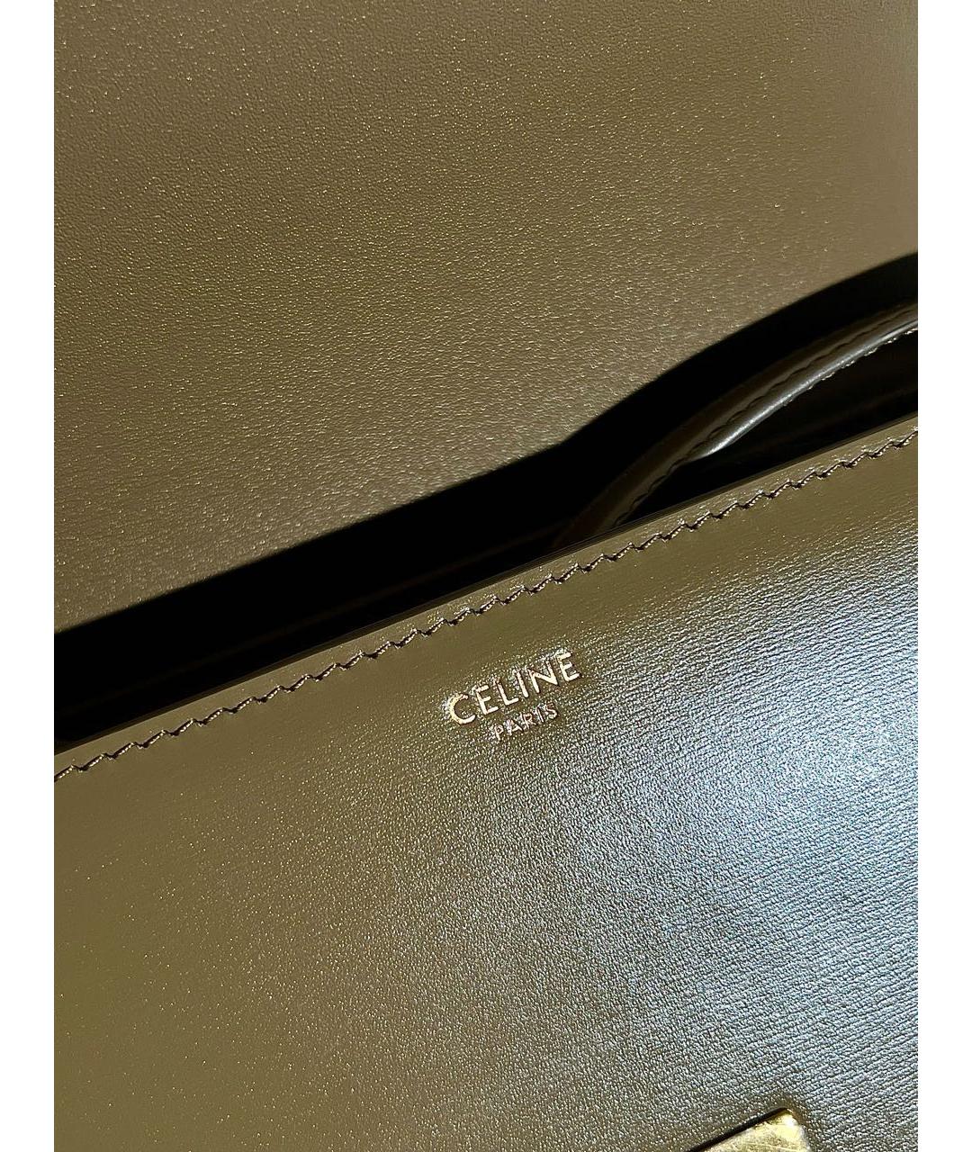 CELINE Бежевая кожаная сумка через плечо, фото 5