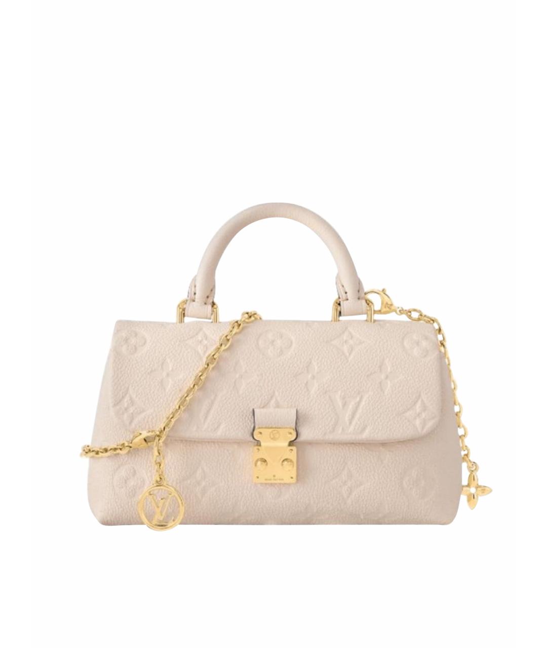 LOUIS VUITTON Бежевая кожаная сумка с короткими ручками, фото 1