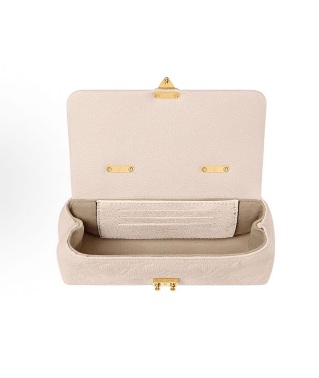 LOUIS VUITTON Бежевая кожаная сумка с короткими ручками, фото 4