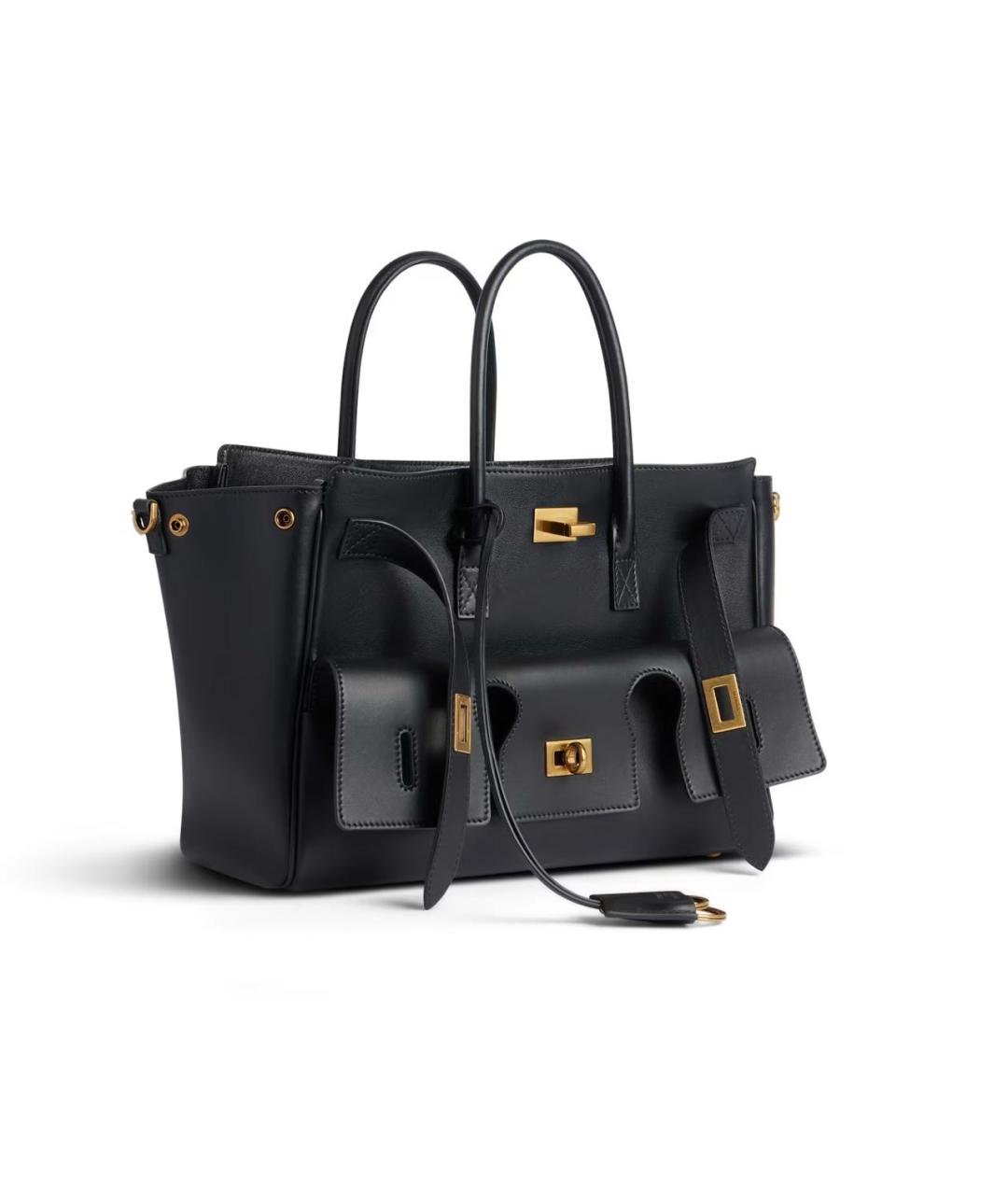 BALENCIAGA Черная кожаная сумка тоут, фото 2