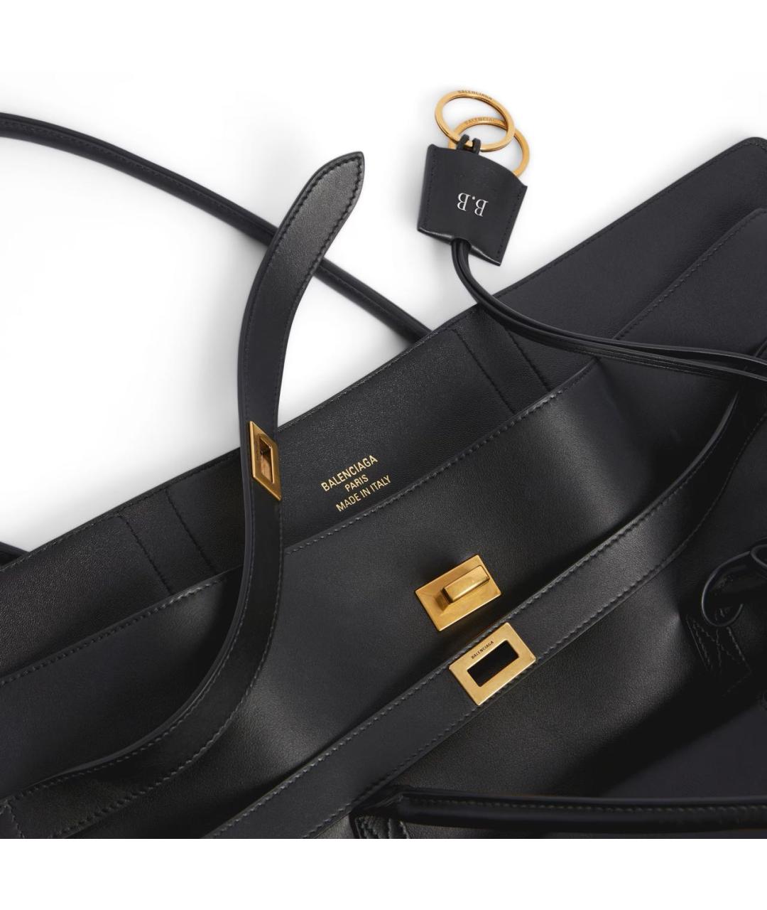 BALENCIAGA Черная кожаная сумка тоут, фото 6