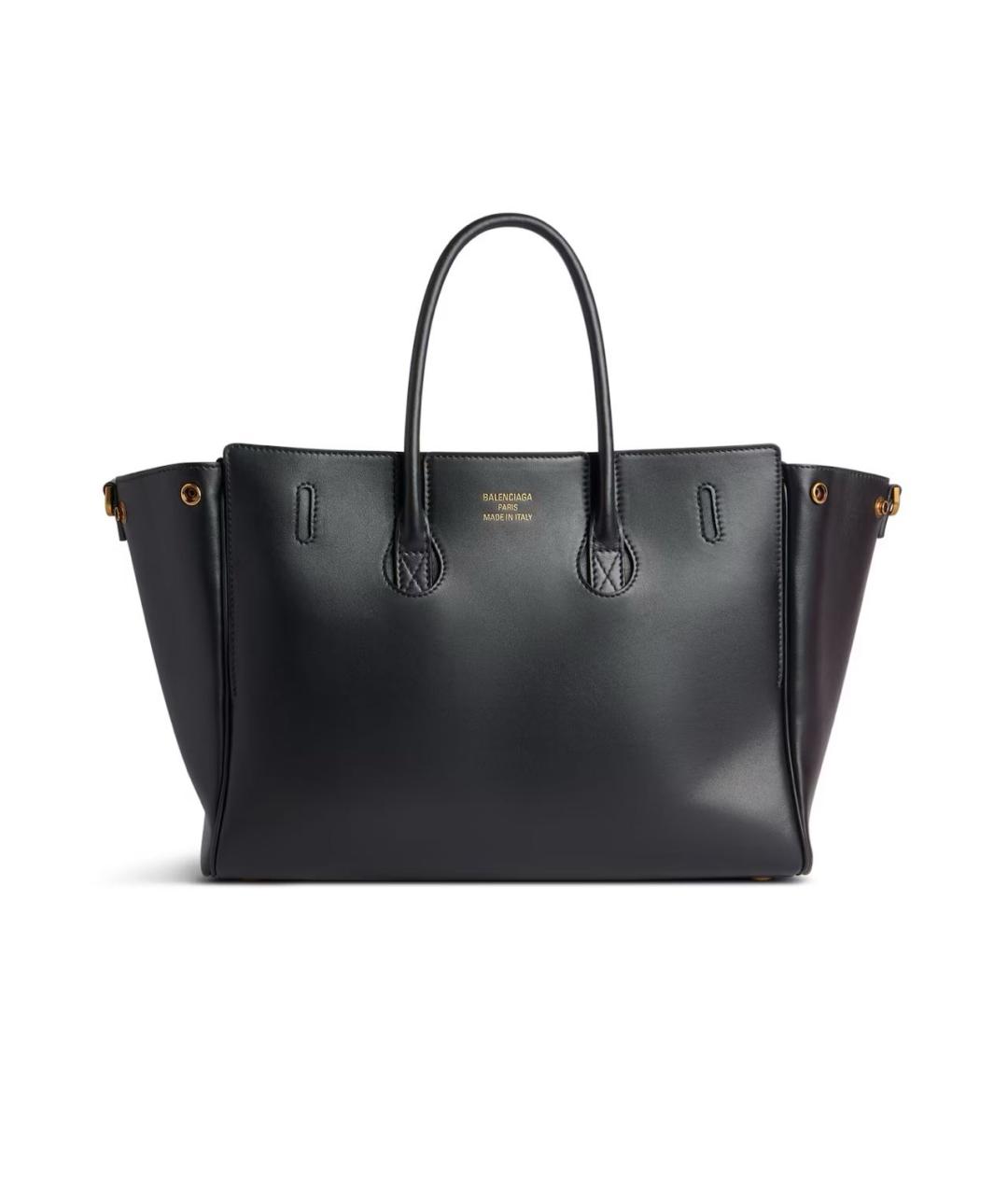 BALENCIAGA Черная кожаная сумка тоут, фото 3