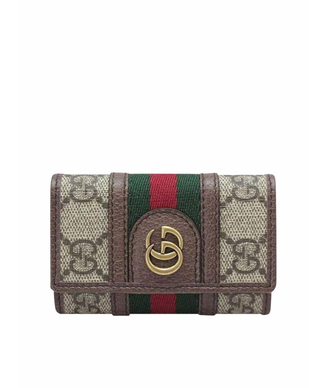 GUCCI Коричневая ключница, фото 1
