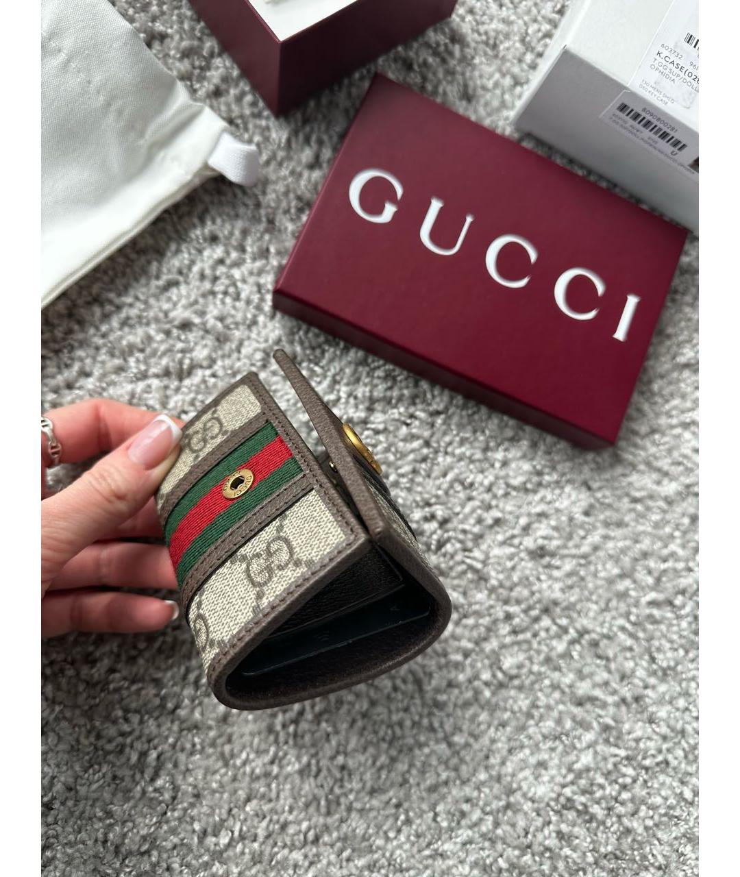 GUCCI Коричневая ключница, фото 4